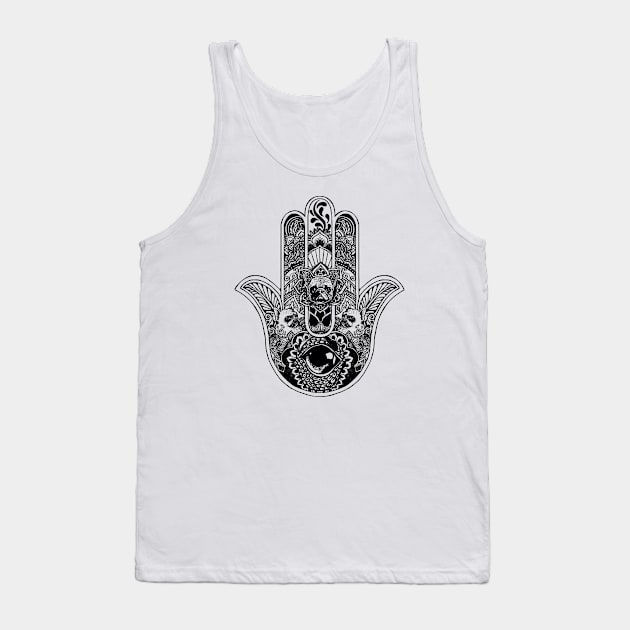 Hamsa Hand French Bulldog Tank Top by huebucket